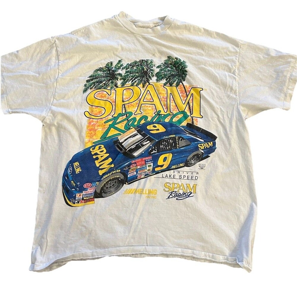 vintage Lake Speed Spam Racing T-shirt 2XL AOP #9 NASCAR